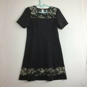 StellaMax Women's Black Striped Short Sleeve Round Neck Casual Shift Dress Sz M